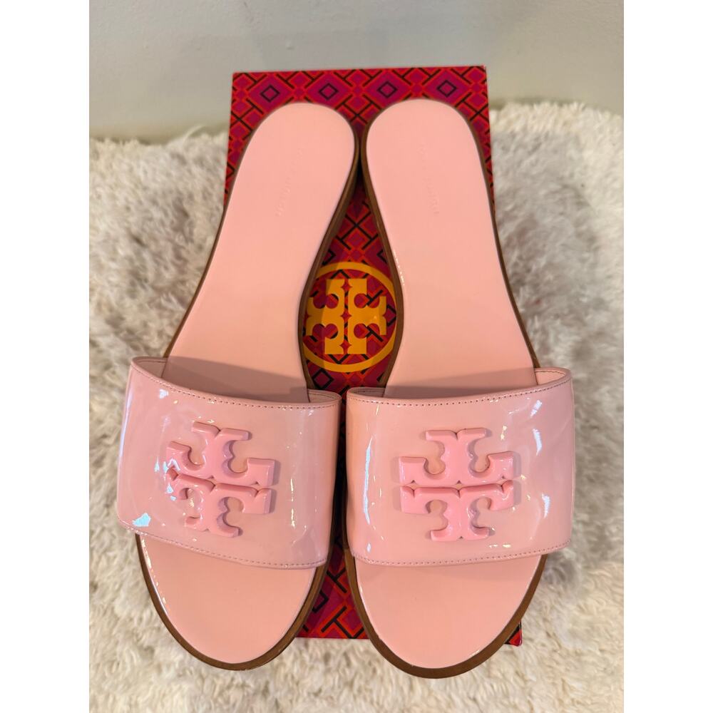 Tory Burch Everly slide Pink Patent Leather Size 11 fits like 10.5
